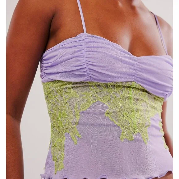 🎉LAST CHANCE🎉 FREE PEOPLE Sweet Nothings Cami / Lilac Combo - Picture 2 of 4